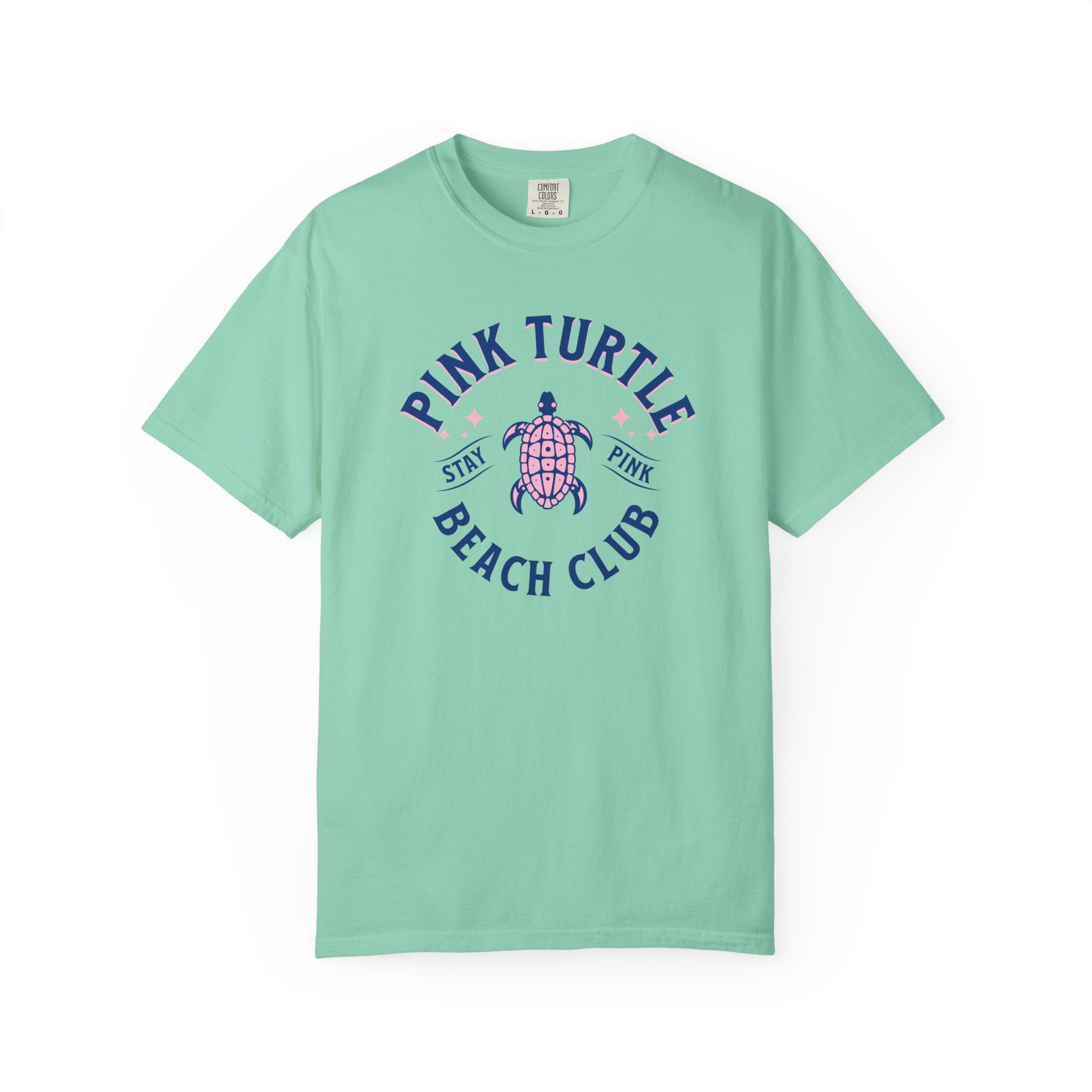 Pink Turtle Beach Club T-Shirt | Beach Comfort Colors Tee