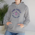 Pink Turtle Beach Club Hoodie — Retro Sea Turtle Graphic Sweatshirt
