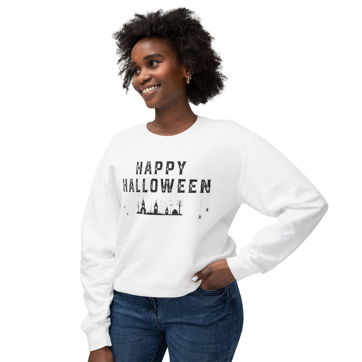 Halloween Themed Lightweight Crewneck Sweatshirt