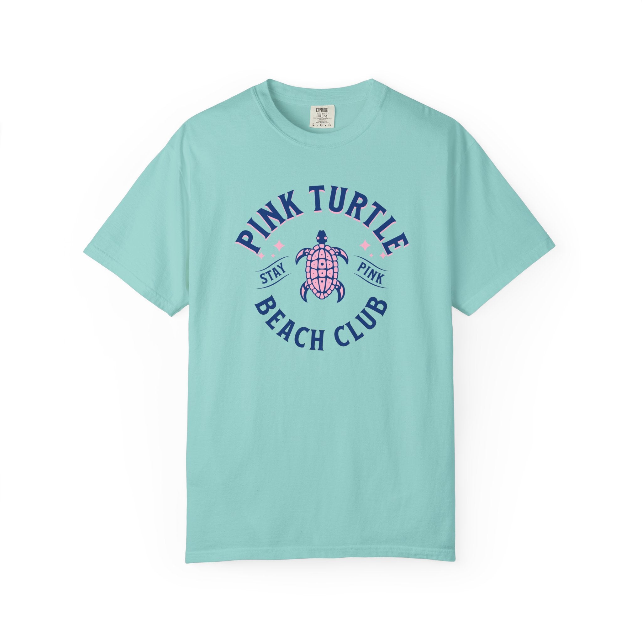 Pink Turtle Beach Club T-Shirt | Beach Comfort Colors Tee