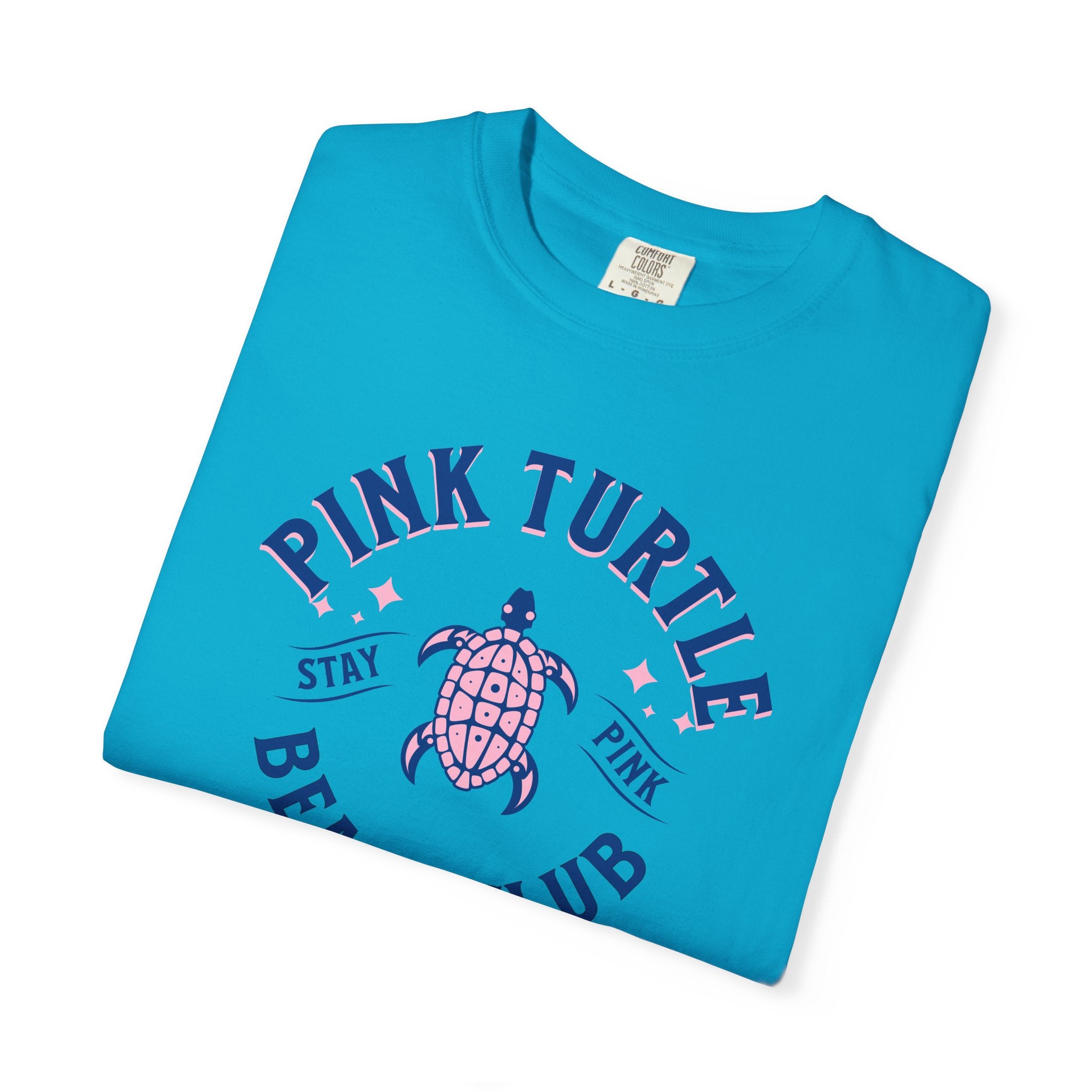 Pink Turtle Beach Club T-Shirt | Beach Comfort Colors Tee