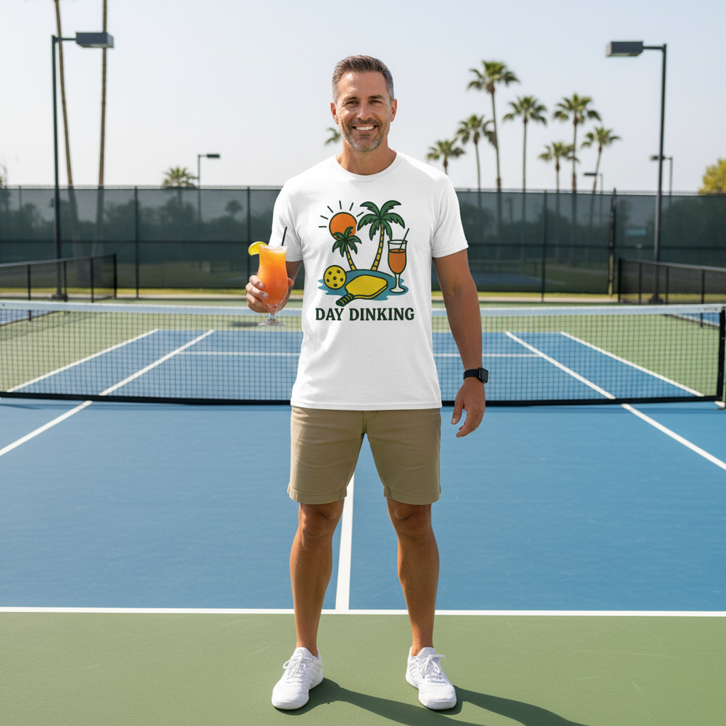 "Day Dinking" Pickleball Beach T‑Shirt