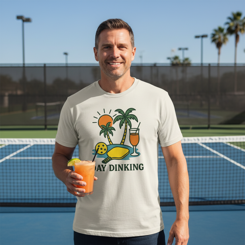 "Day Dinking" Pickleball Beach T‑Shirt