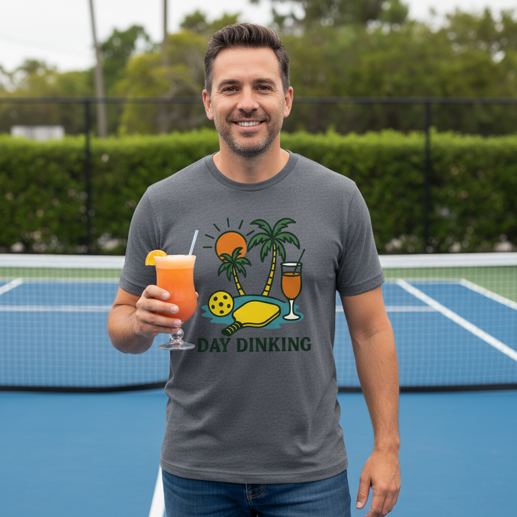 "Day Dinking" Pickleball Beach T‑Shirt