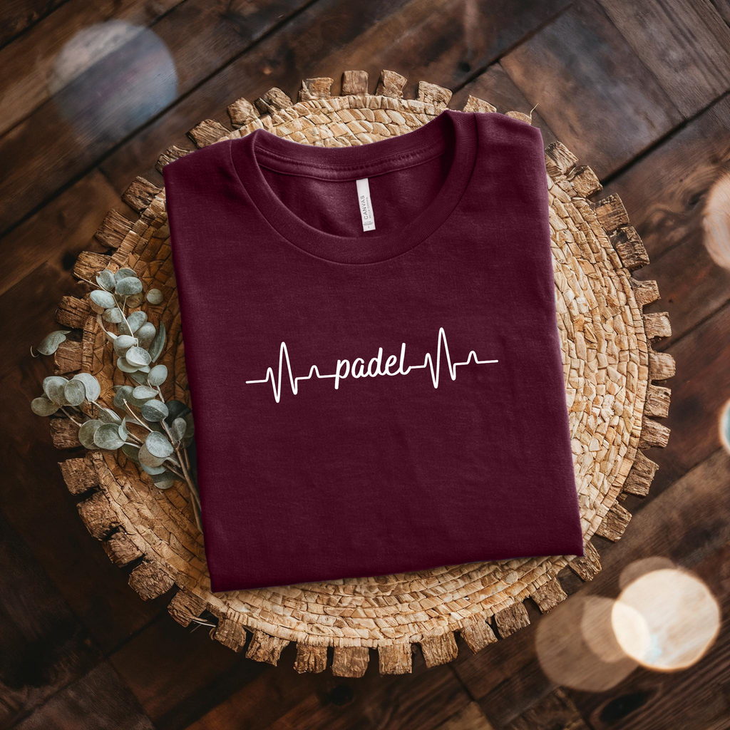 Padel Heartbeat T-Shirt — Minimalist Padel Shirt for Players Who Live for the Court
