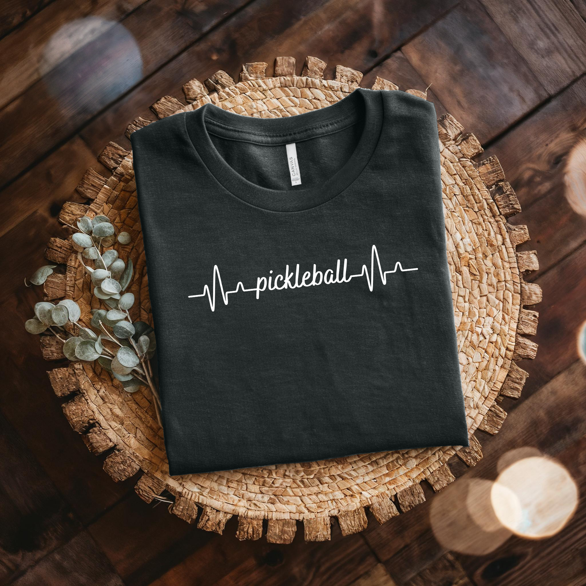 Pickleball Heartbeat T-Shirt — Minimalist Pickleball Shirt for Players Who Live for the Court