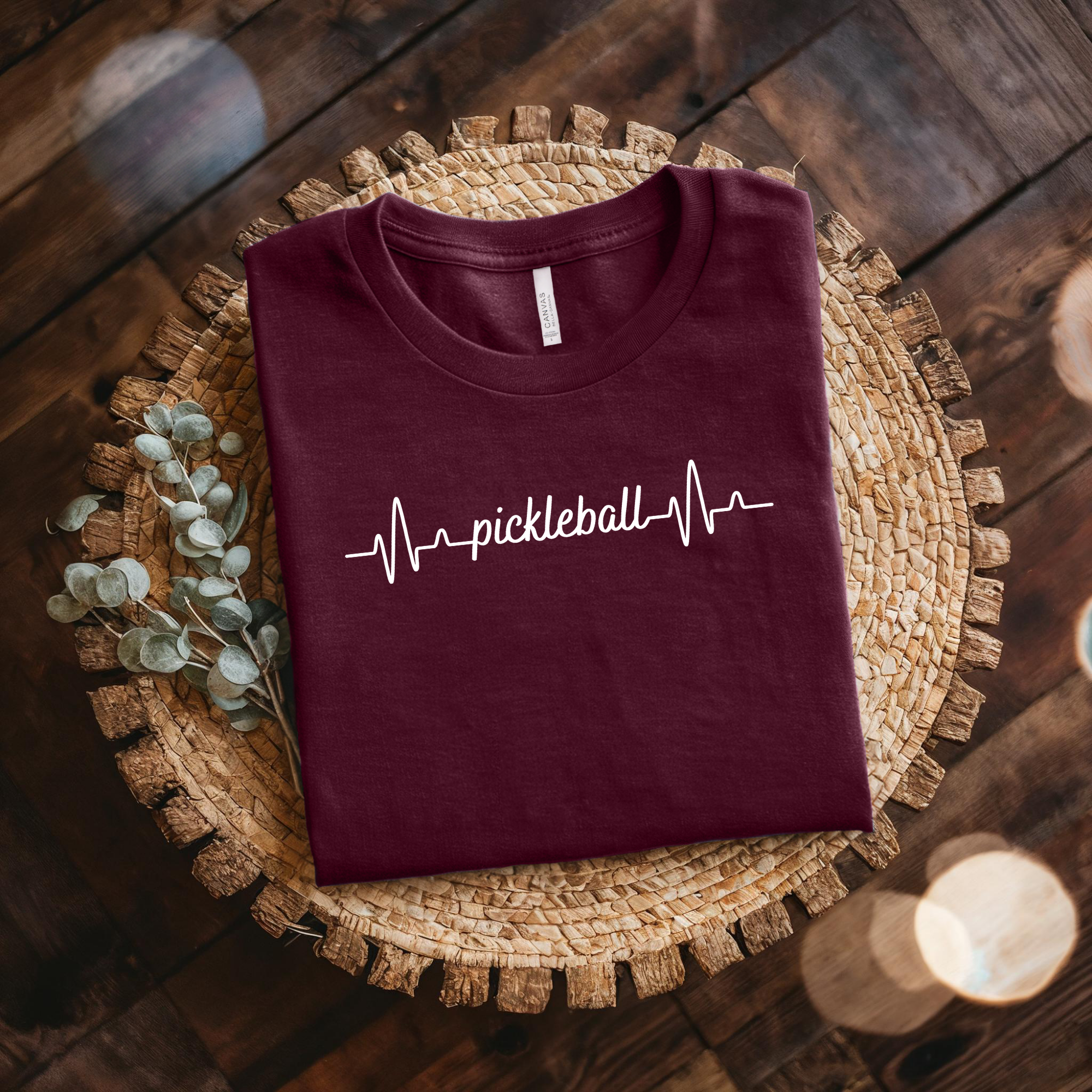 Pickleball Heartbeat T-Shirt — Minimalist Pickleball Shirt for Players Who Live for the Court