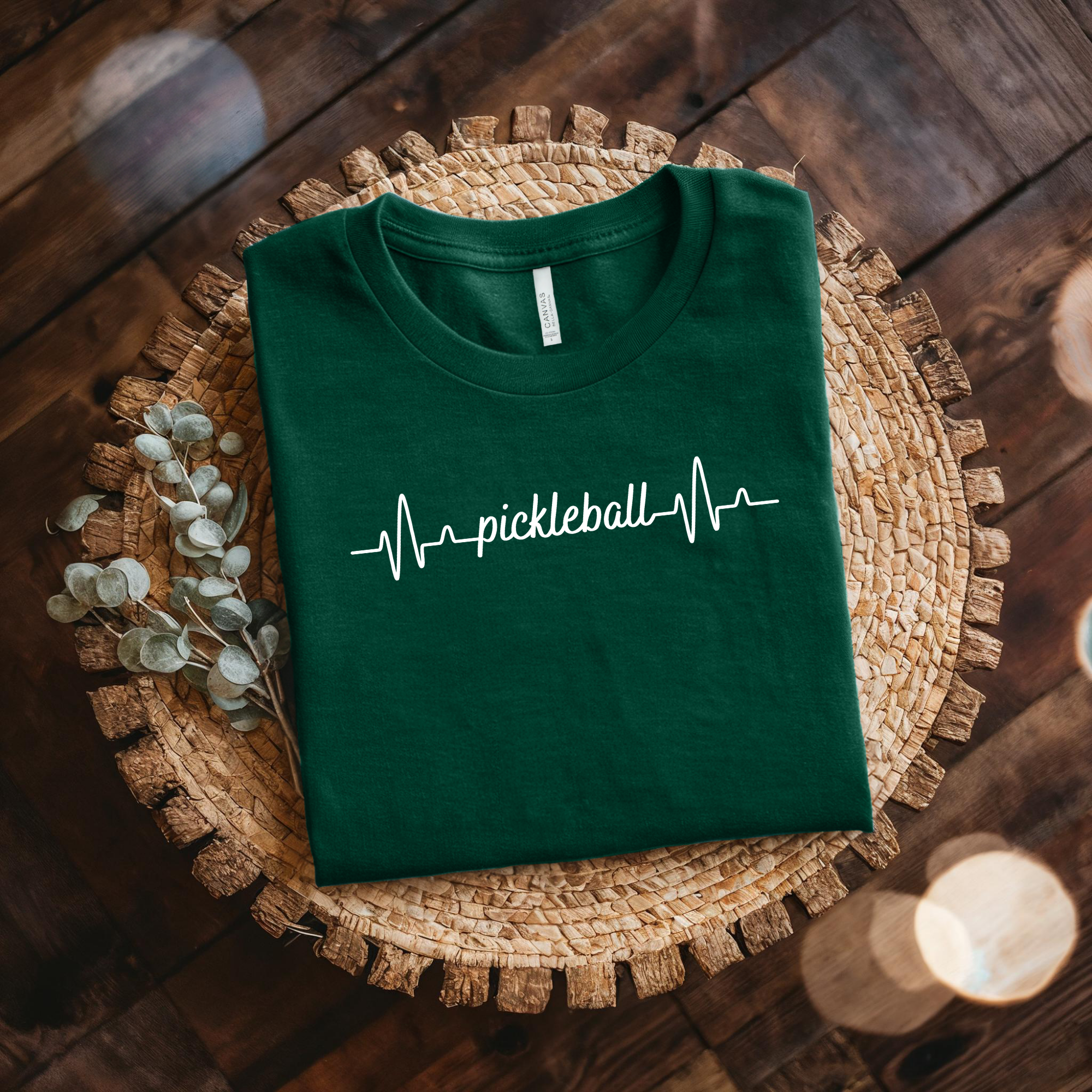 Pickleball Heartbeat T-Shirt — Minimalist Pickleball Shirt for Players Who Live for the Court