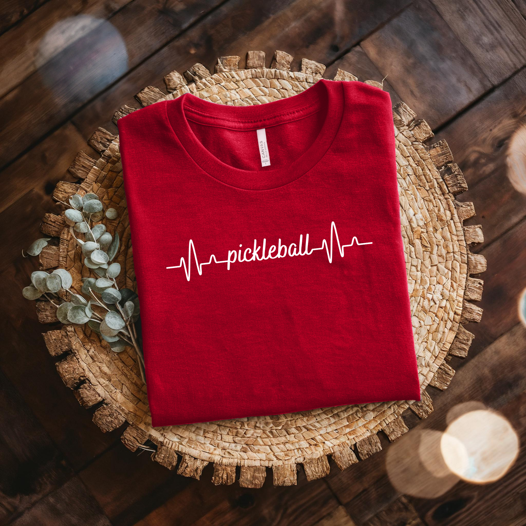 Pickleball Heartbeat T-Shirt — Minimalist Pickleball Shirt for Players Who Live for the Court