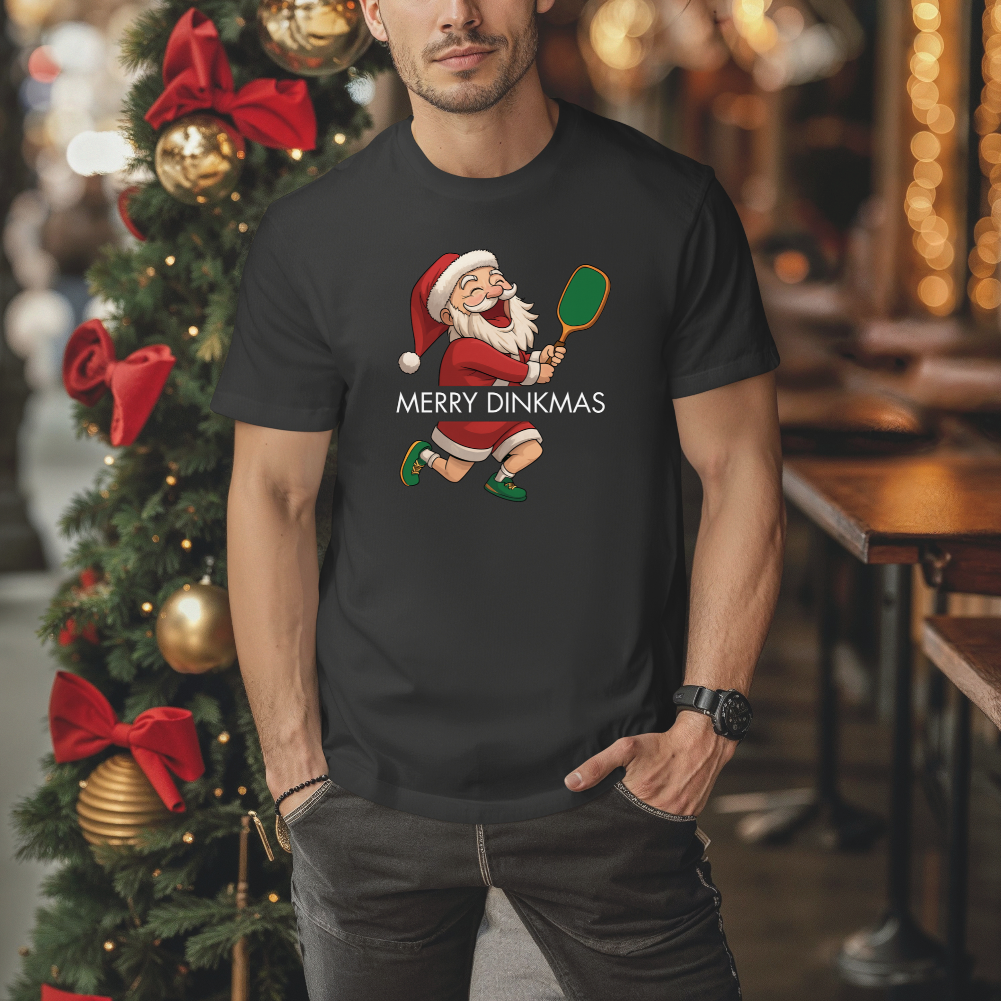 Merry Dinkmas Pickleball Shirt • Santa Pickleball T-Shirt • Funny Pickleball Christmas Tee • Pickleball Gift • Holiday Pickleball Apparel
