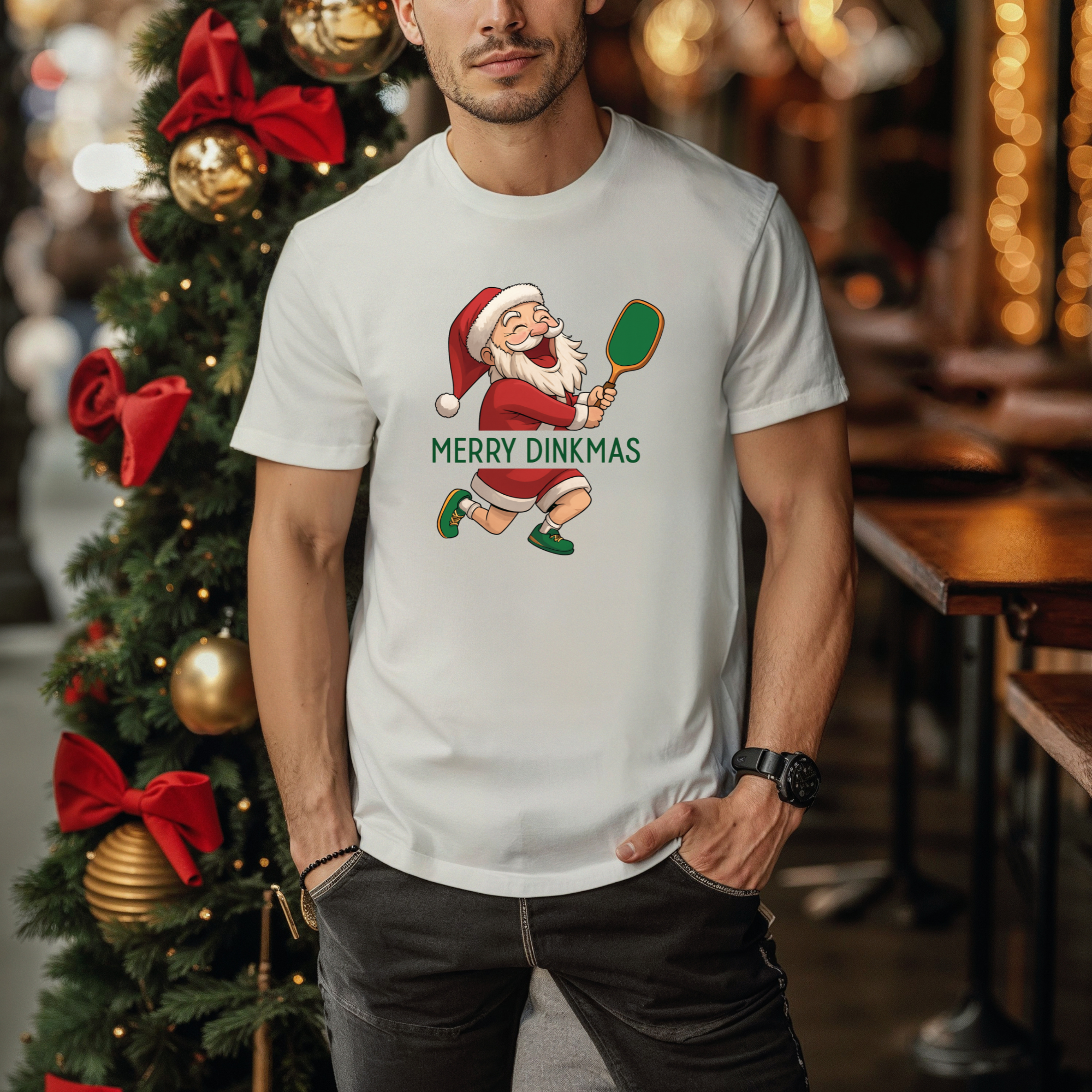 Merry Dinkmas Pickleball Shirt • Santa Pickleball T-Shirt • Funny Pickleball Christmas Tee • Pickleball Gift • Holiday Pickleball Apparel