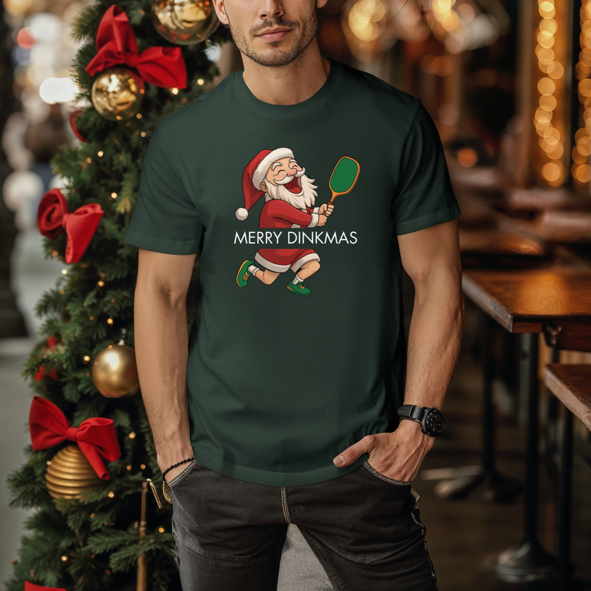Merry Dinkmas Pickleball Shirt • Santa Pickleball T-Shirt • Funny Pickleball Christmas Tee • Pickleball Gift • Holiday Pickleball Apparel