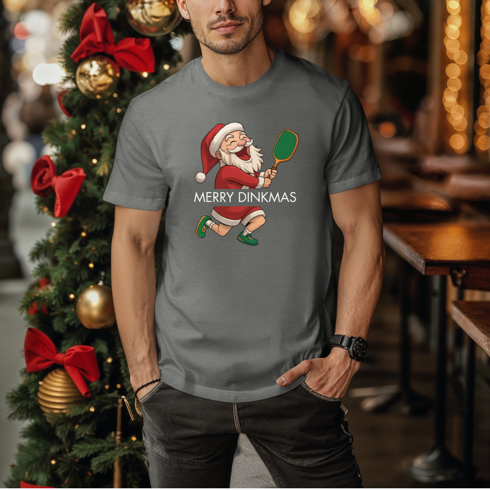 Merry Dinkmas Pickleball Shirt • Santa Pickleball T-Shirt • Funny Pickleball Christmas Tee • Pickleball Gift • Holiday Pickleball Apparel