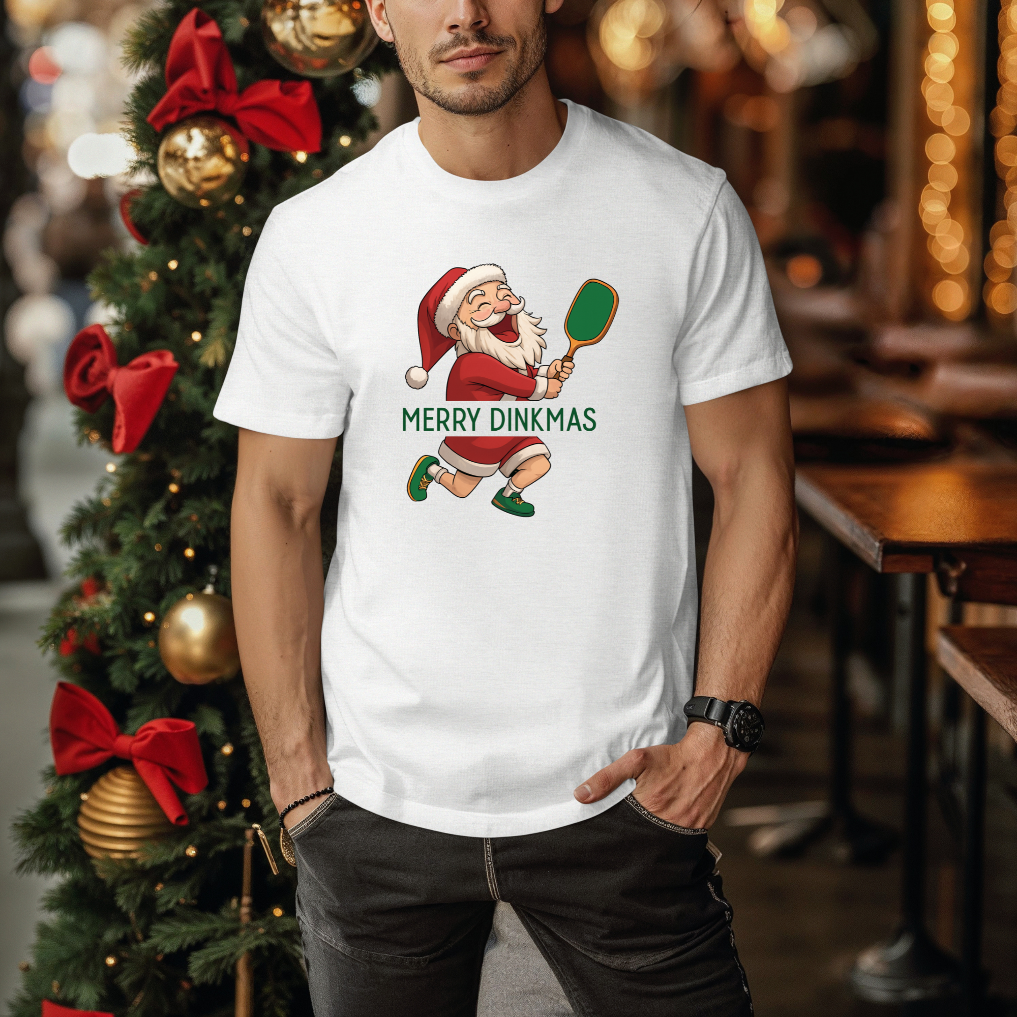 Merry Dinkmas Pickleball Shirt • Santa Pickleball T-Shirt • Funny Pickleball Christmas Tee • Pickleball Gift • Holiday Pickleball Apparel