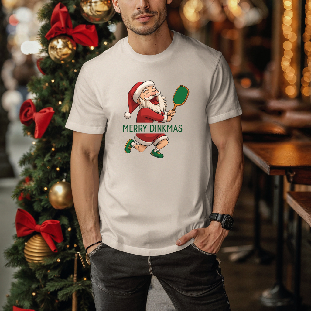 Merry Dinkmas Pickleball Shirt • Santa Pickleball T-Shirt • Funny Pickleball Christmas Tee • Pickleball Gift • Holiday Pickleball Apparel