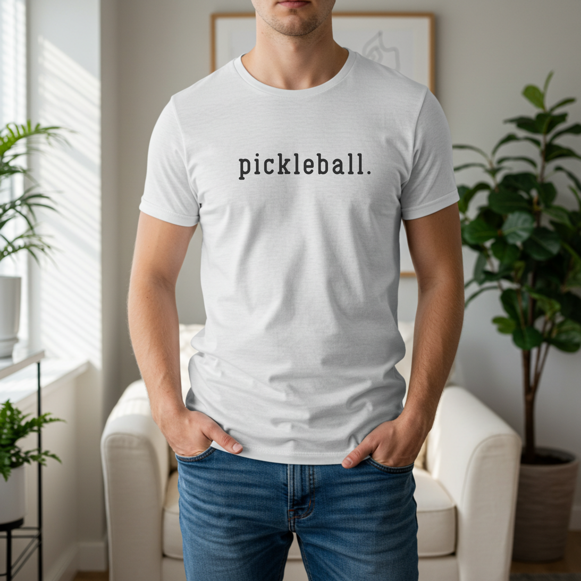Pickleball Tee — Minimalist "pickleball." Short Sleeve Shirt for Players