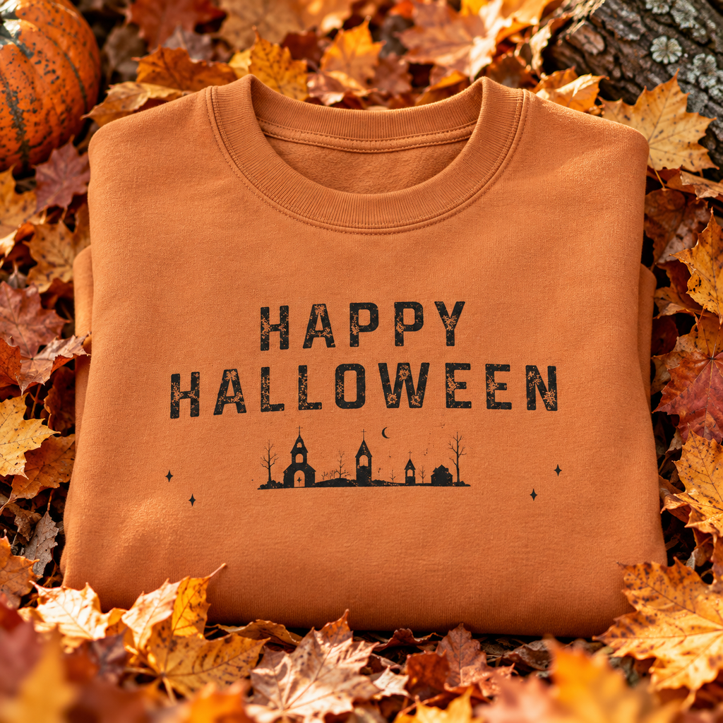 Halloween Themed Lightweight Crewneck Sweatshirt
