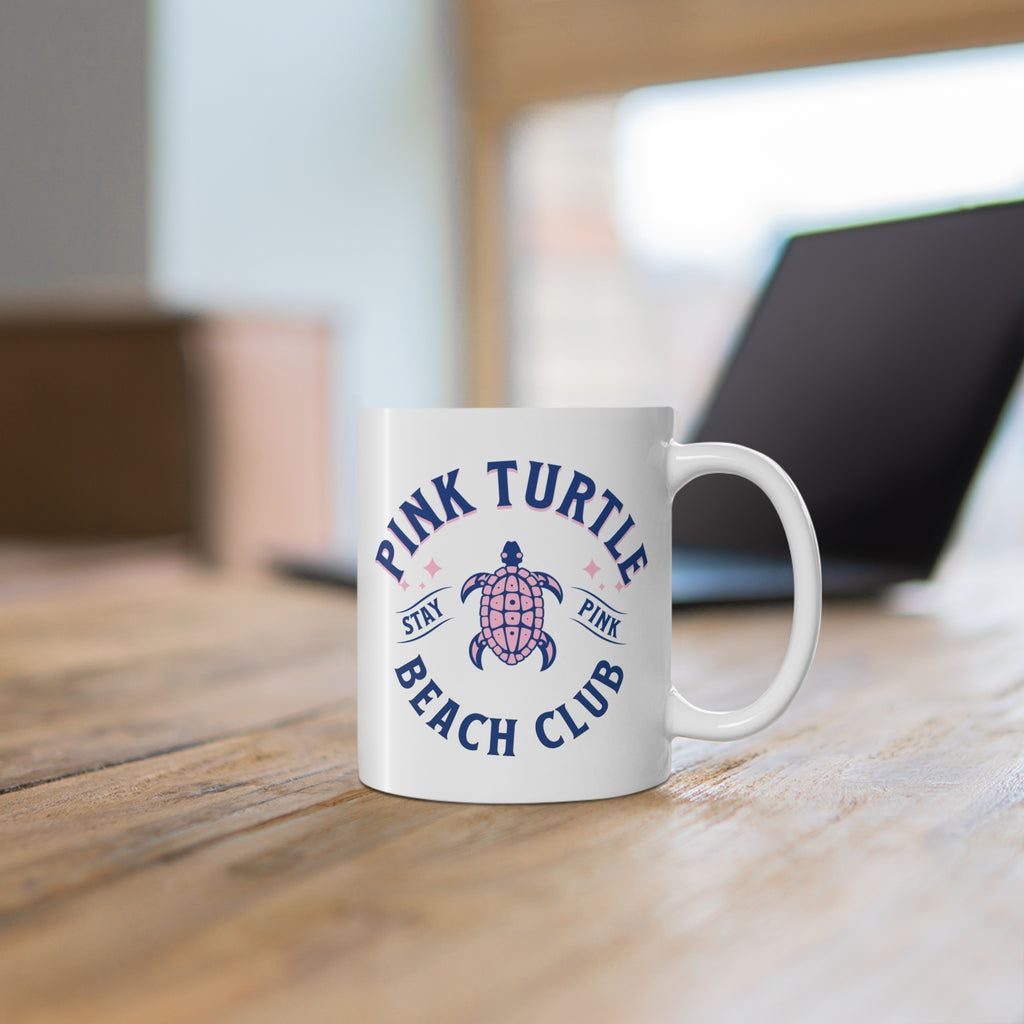 "Pink Turtle Beach Club" Mug
