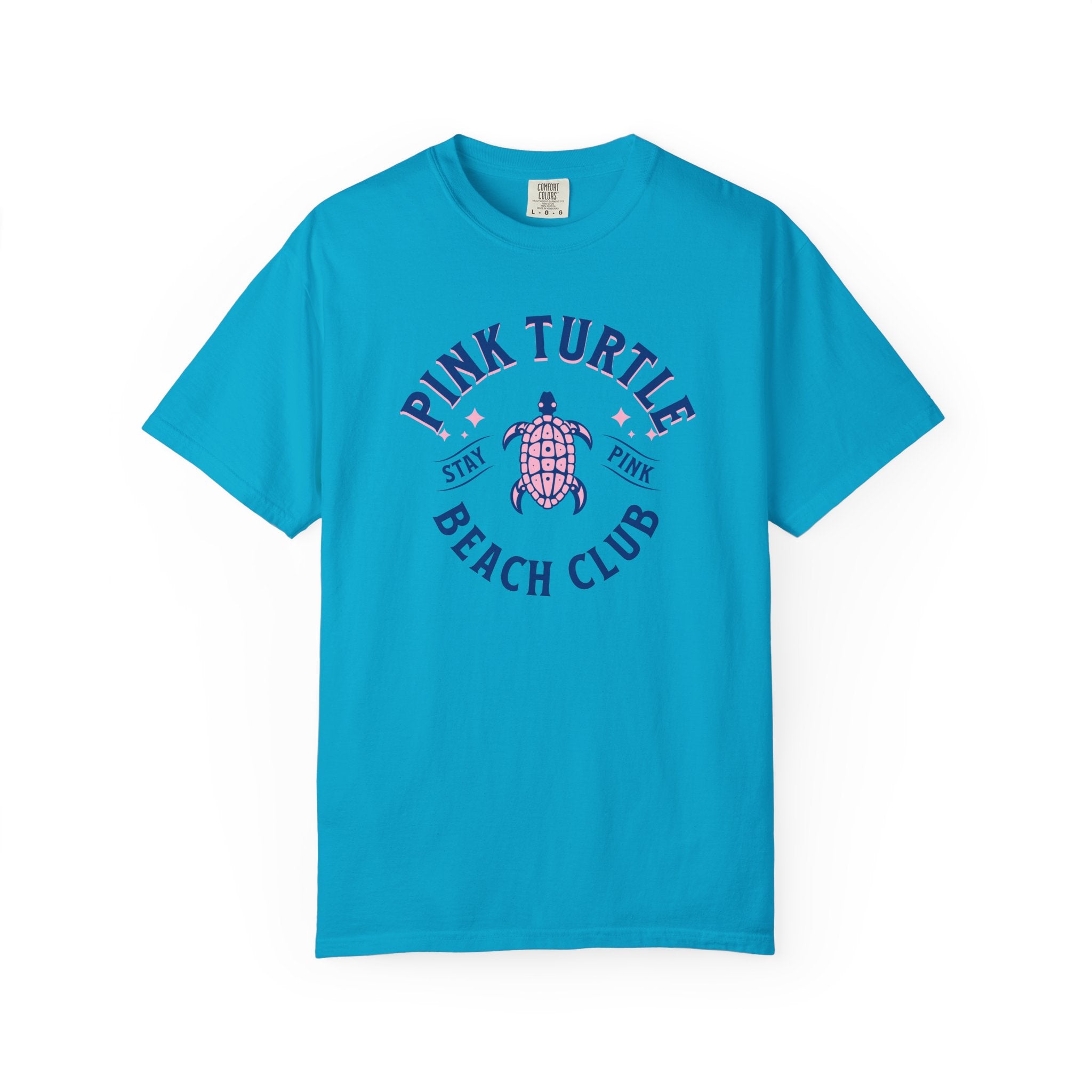 Pink Turtle Beach Club T-Shirt | Beach Comfort Colors Tee